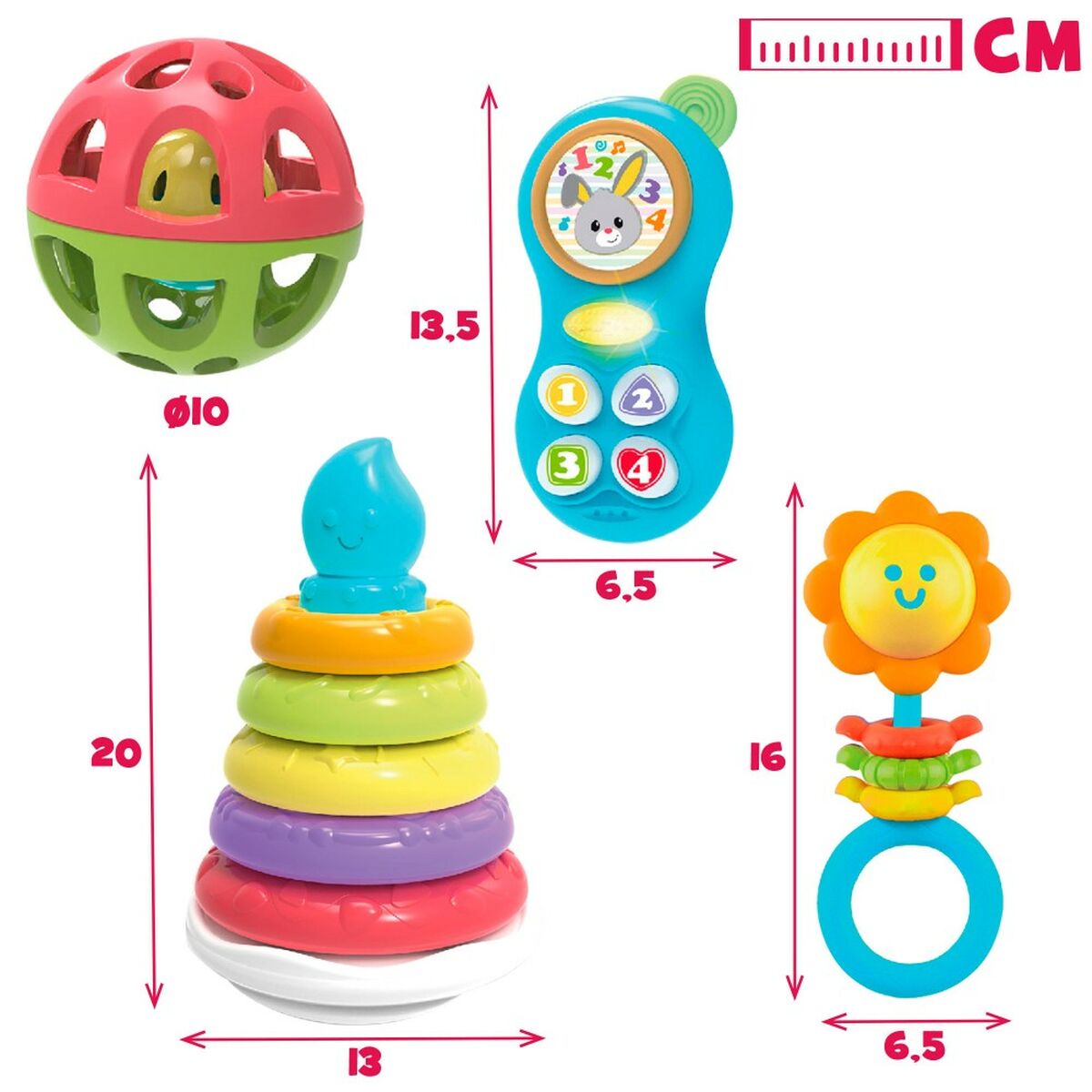 Set Igračaka za Bebe Winfun 13 x 20 x 13 cm (4 kom.)